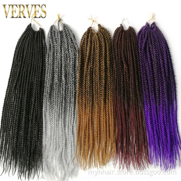 Ombre Crochet Braids 30 strands/pack 18 inch,small Senegalese Twist Hair Synthetic Braiding Hair extension Blonde Blue